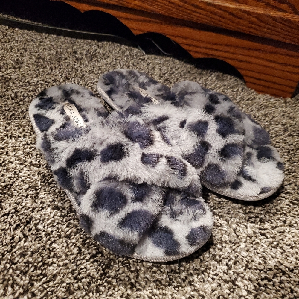 Laura Ashley cheetah print slippers